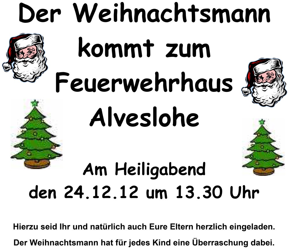 Der Weihnachtsmann kommt nach Alveslohe
