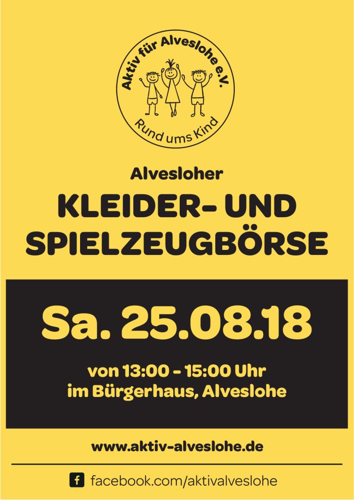 Kleider- und Spielzeugbörse von Aktiv für Alveslohe am 25.08.2018 13.00 - 15.00 Uhr