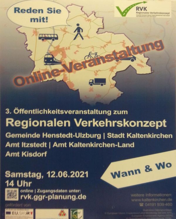 Öffentliche Online Veranstaltung Regionales Verkehrskonzept 12.06.2021 14.00 - 16.00 Uhr
