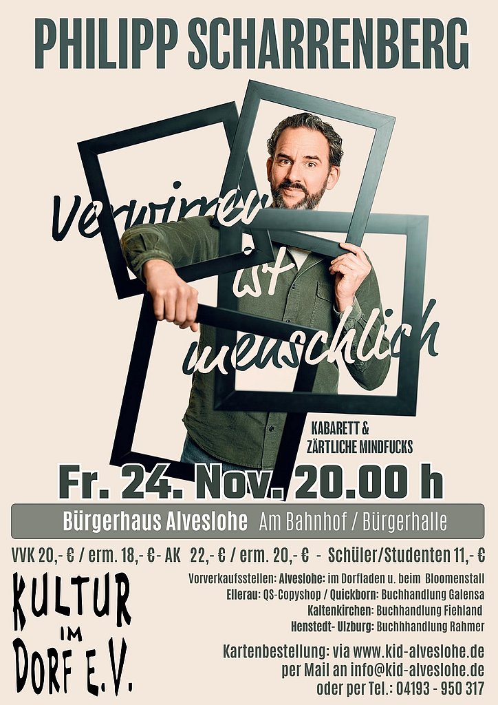 Philipp Scharrenberg Freitag 24.11.2023 im Alvesloher Bürgerhaus