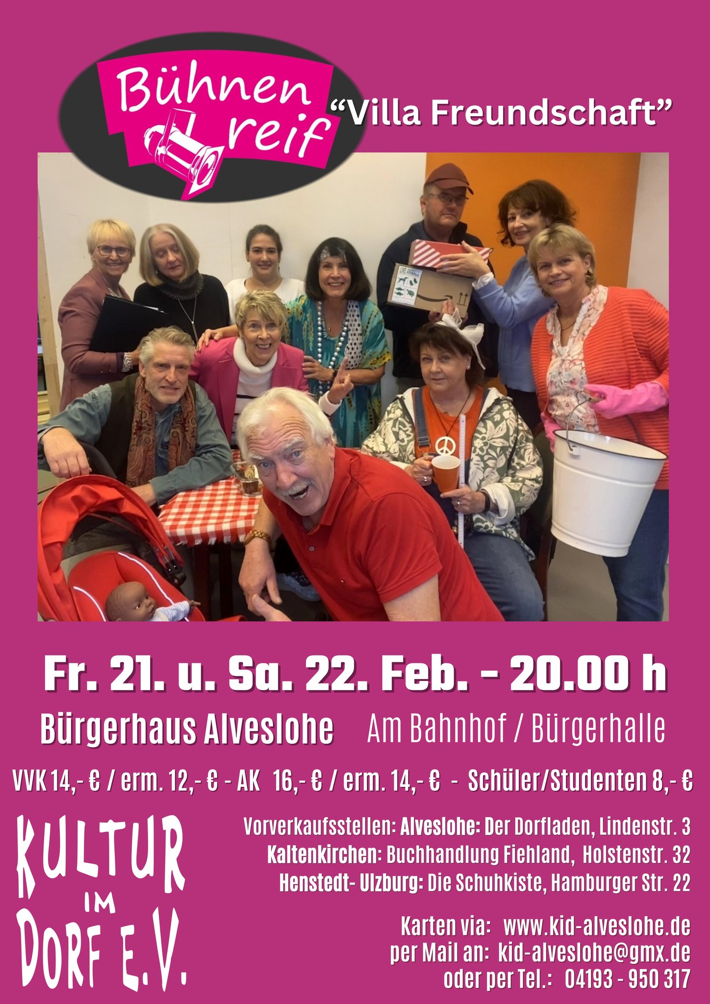 Villa Freundschaft - Theater Bühnenreif am 21. und 22.2.25 im Alvesloher Bürgerhaus