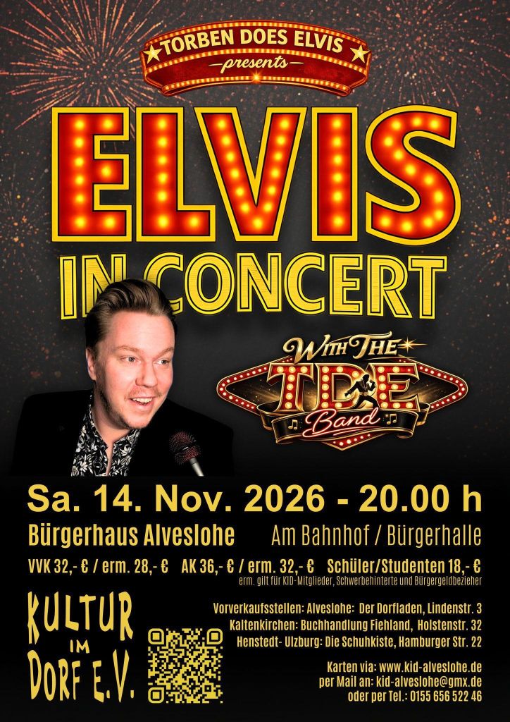 Torben Does Elvis & the TDE Band am 14. November um 20.00 Uhr im Alvesloher B&uuml;rgerhaus