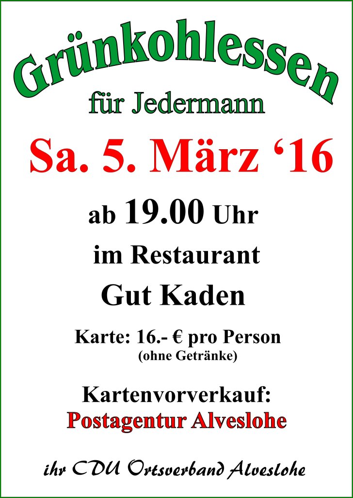 Grühnkohlessen der Alvesloher CDU